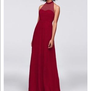 David’s Bridal Chantilly Lace Dress in Sangria